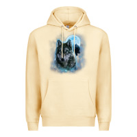 Pina Colada t shirt, grey wolf hunting ground, icy moon, forest, galaxy Premium Hoodie - linhVisuals