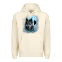 Sandshell t shirt, grey wolf hunting ground, icy moon, forest, galaxy Premium Hoodie - linhVisuals