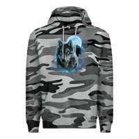 Slate Camo t shirt, grey wolf hunting ground, icy moon, forest, galaxy Premium Hoodie - linhVisuals