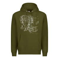 Army Green middle earth map [tb] Premium Hoodie - linhVisuals