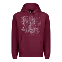 Burgundy middle earth map [tb] Premium Hoodie - linhVisuals