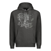 Charcoal Heather middle earth map [tb] Premium Hoodie - linhVisuals