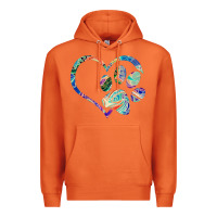 Carrot dog paw print tie dye rainbow dog lover rescue retro 70s t shirt Premium Hoodie - linhVisuals