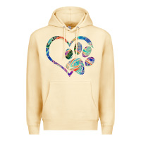 Pina Colada dog paw print tie dye rainbow dog lover rescue retro 70s t shirt Premium Hoodie - linhVisuals