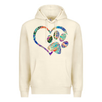 Dog Paw Print Tie Dye Rainbow Dog Lover Rescue Retro 70s T Shirt Premium Hoodie | Teevron