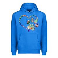 True Royal dog paw print tie dye rainbow dog lover rescue retro 70s t shirt Premium Hoodie - linhVisuals