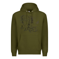 Army Green middle earth map [tw] Premium Hoodie - linhVisuals