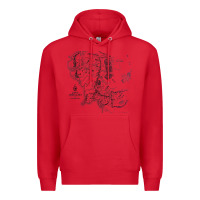 Red middle earth map [tw] Premium Hoodie - linhVisuals