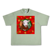 Oil Green christmas hereford calf Urban Heavy Tee - LillyAllenDesigns