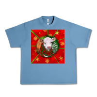 Pebble Blue christmas hereford calf Urban Heavy Tee - LillyAllenDesigns