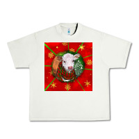 Pistachio christmas hereford calf Urban Heavy Tee - LillyAllenDesigns