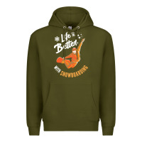Army Green snowboard t  shirt snowboarding i snowboarder i winter sports t  shirt Premium Hoodie - linhVisuals
