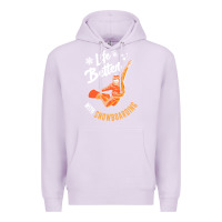 Lilac snowboard t  shirt snowboarding i snowboarder i winter sports t  shirt Premium Hoodie - linhVisuals