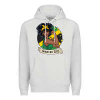 Dove Grey jamaican black woman t shirt jamaica afro girl pride Premium Hoodie - linhVisuals