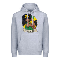 Heather Grey jamaican black woman t shirt jamaica afro girl pride Premium Hoodie - linhVisuals