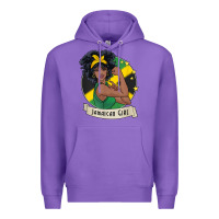 Purple jamaican black woman t shirt jamaica afro girl pride Premium Hoodie - linhVisuals