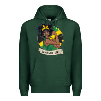 Sports Green jamaican black woman t shirt jamaica afro girl pride Premium Hoodie - linhVisuals