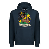 Navy jamaican black woman t shirt jamaica afro girl pride Premium Hoodie - linhVisuals