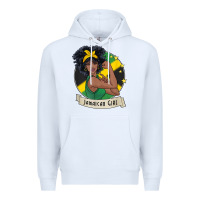White jamaican black woman t shirt jamaica afro girl pride Premium Hoodie - linhVisuals