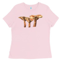 Bubblegum Pink lactarius rufus mushroom Ladies Tee - LillyAllenDesigns