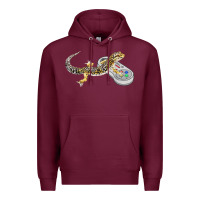 Burgundy leopard gecko playing video game lizard & reptiles gamers t shirt Premium Hoodie - linhVisuals