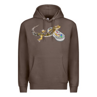 Coffee leopard gecko playing video game lizard & reptiles gamers t shirt Premium Hoodie - linhVisuals