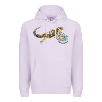 Lilac leopard gecko playing video game lizard & reptiles gamers t shirt Premium Hoodie - linhVisuals