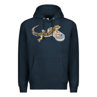 Navy leopard gecko playing video game lizard & reptiles gamers t shirt Premium Hoodie - linhVisuals