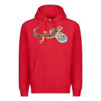 Red leopard gecko playing video game lizard & reptiles gamers t shirt Premium Hoodie - linhVisuals