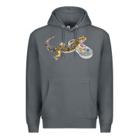 Rock leopard gecko playing video game lizard & reptiles gamers t shirt Premium Hoodie - linhVisuals