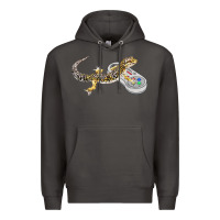 Smoke leopard gecko playing video game lizard & reptiles gamers t shirt Premium Hoodie - linhVisuals