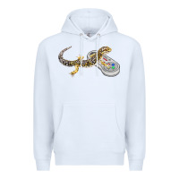 White leopard gecko playing video game lizard & reptiles gamers t shirt Premium Hoodie - linhVisuals