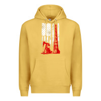 Antique Gold oilfield shirt   us flag oil rig shirt Premium Hoodie - linhVisuals