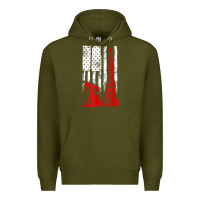 Army Green oilfield shirt   us flag oil rig shirt Premium Hoodie - linhVisuals