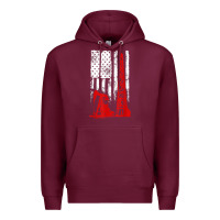 Burgundy oilfield shirt   us flag oil rig shirt Premium Hoodie - linhVisuals