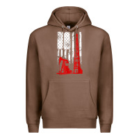 Chestnut oilfield shirt   us flag oil rig shirt Premium Hoodie - linhVisuals