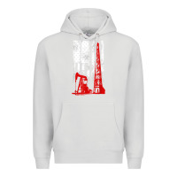 Dove Grey oilfield shirt   us flag oil rig shirt Premium Hoodie - linhVisuals