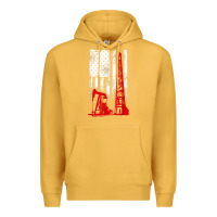 Mustard oilfield shirt   us flag oil rig shirt Premium Hoodie - linhVisuals