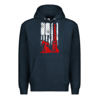 Navy oilfield shirt   us flag oil rig shirt Premium Hoodie - linhVisuals