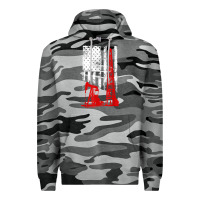 Slate Camo oilfield shirt   us flag oil rig shirt Premium Hoodie - linhVisuals