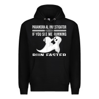 Black paranormal investigator ghost hunting t shirt Premium Hoodie - linhVisuals