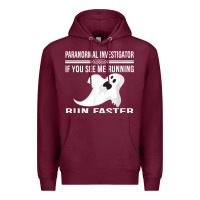 Burgundy paranormal investigator ghost hunting t shirt Premium Hoodie - linhVisuals