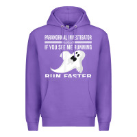 Purple paranormal investigator ghost hunting t shirt Premium Hoodie - linhVisuals