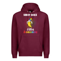 Burgundy mens sorry girl i like bananas funny lgbt gay pride tshirt gifts Premium Hoodie - linhVisuals