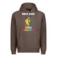 Coffee mens sorry girl i like bananas funny lgbt gay pride tshirt gifts Premium Hoodie - linhVisuals