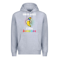Heather Grey mens sorry girl i like bananas funny lgbt gay pride tshirt gifts Premium Hoodie - linhVisuals