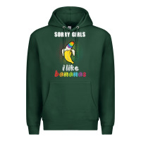 Sports Green mens sorry girl i like bananas funny lgbt gay pride tshirt gifts Premium Hoodie - linhVisuals