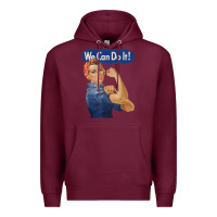 Burgundy rosie the riveter shirt we can do it feminist retro t shirt Premium Hoodie - linhVisuals
