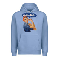 Colony Blue rosie the riveter shirt we can do it feminist retro t shirt Premium Hoodie - linhVisuals