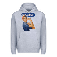 Heather Grey rosie the riveter shirt we can do it feminist retro t shirt Premium Hoodie - linhVisuals
